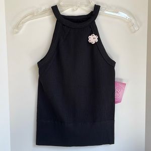 NWT Llollo fitted heavyweight ribbed halter neck cami/tank top size M/L